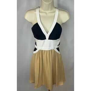 Jay Godfrey Colorblock Halter Dress - Size 4